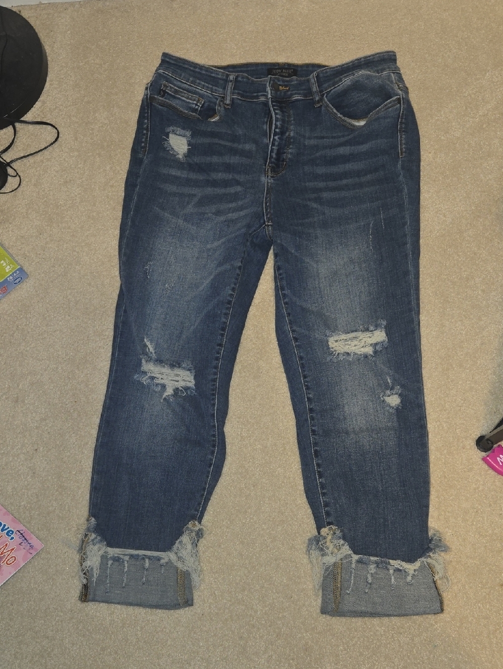 Judy Blue Straight Fit- Casual Roll-Cuff Style Jeans- Size 14W